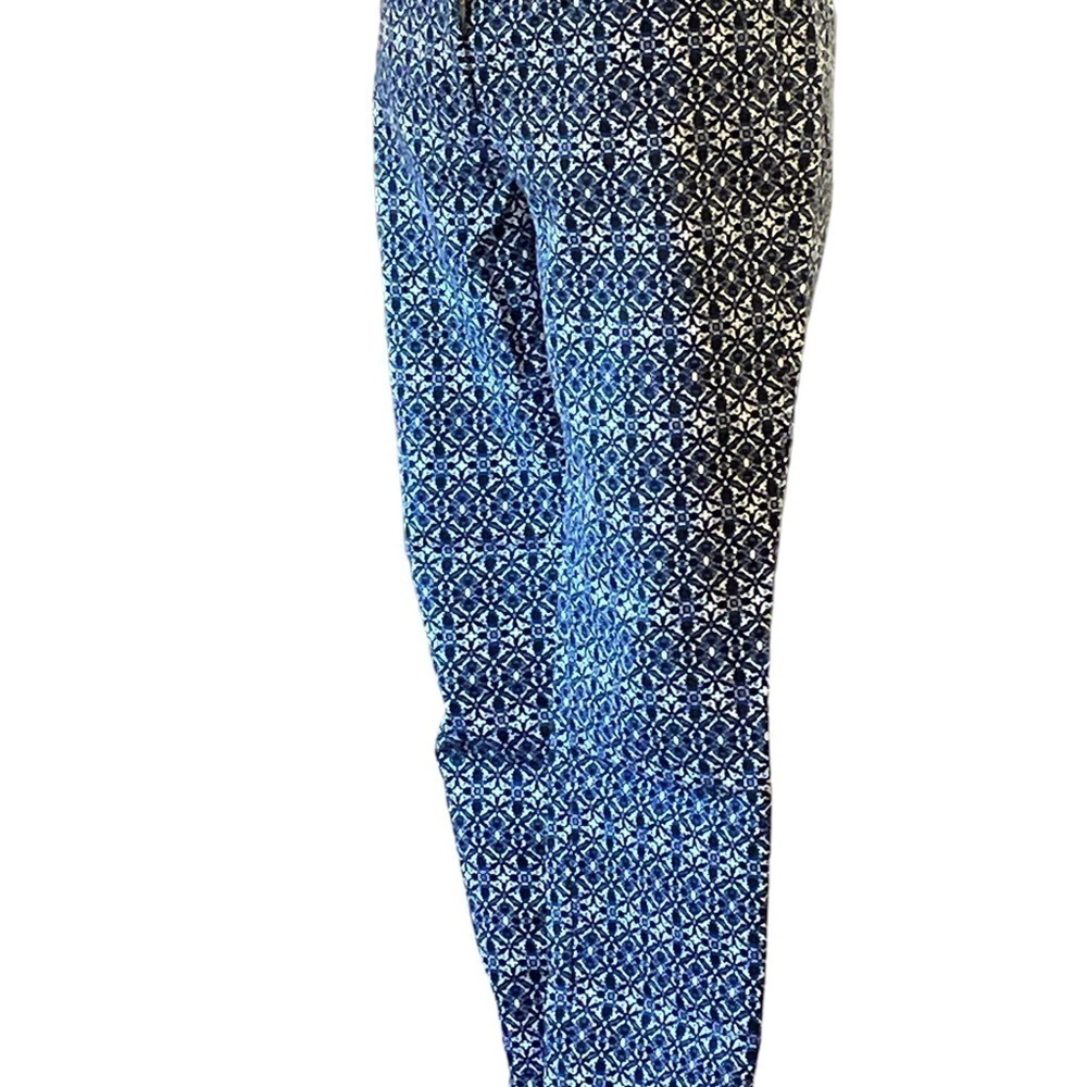 Katherine Barclay Montreal Womens Pants Size 4 Blue White Paisley - Picture 6 of 16